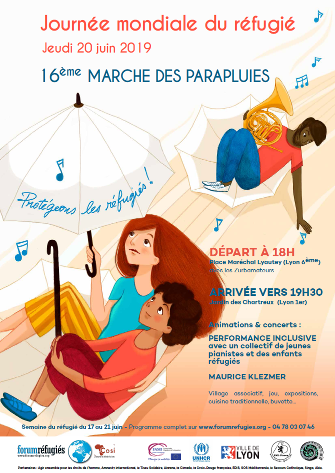 JOURNÉE MONDIALE DU RÉFUGIÉ : Marche des parapluies 2019 / Tous concernés, tous solidaires avec les réfugiés
